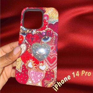 iPhone 14 Pro beautiful red tough case with multi design